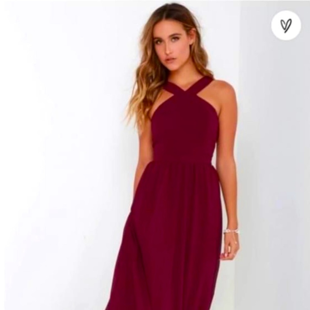 Lulu*s Air of Romance Gown- Wine Red- Size 4